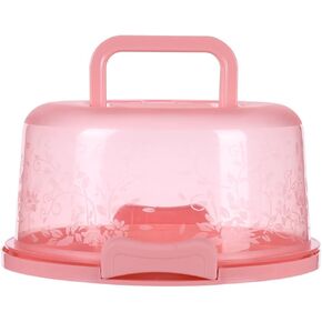 for Round Cake Carrier Container with Lid and Handles 8"" Cake Transport, Snap Lock Closure, Clear Dome Top, for PP Material, 10 x 5.3 Inch, Pink Blue Green in Kuwait