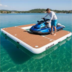 رصيف جت سكي قابل للنفخ على شكل حرف U بطول 8.5 أقدام، محطة إرساء PWC عائمة للخدمة الشاقة مع وسادة EVA غير قابلة للانزلاق، منصة بحرية محمولة أو مصدات مصدات للقوارب لرسو السفن تتضمن مضخة in Kuwait