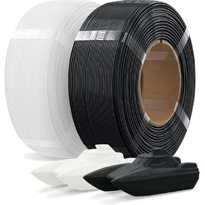 إعادة تعبئة PETG 1.75 مم خيوط طابعة ثلاثية الأبعاد بدون بكرة، 1 كجم (2.2 رطل) إعادة تعبئة لبكرة Bambu Lab القابلة لإعادة الاستخدام، الدقة +/- 0.02 مم، تناسب معظم طابعات FDM ثلاثية الأبعاد (أسود) in Kuwait