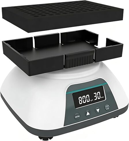 VM-500-2P Microplate Oscillator, Laboratory Micro Plate Shaker with 2 Plate, Adjustable Speed 100-1200rpm, Horizontal Gyration Amplitude 4mm, for 96-Well Plate, ELISA Plate, Tissue Culture Plate in Kuwait