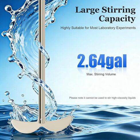 محرك كهربائي علوي، 100 وات 2800 دورة في الدقيقة، محرك كهربائي، سرعة قابلة للتعديل وحجم 2.64 جالون، خلاط محرك علوي للاستخدام المختبري والصناعي in Kuwait