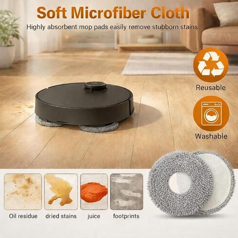 Replacement Parts Accessories Kit Compatible with ECOVACS DEEBOT T30S/ T30S Pro Robot Vacuum Cleaner 1 Roller Brush,6 Side Brushes,4 Hepa Filters,4 Mop Pad,6 Dust Bags in Saudi Arabia