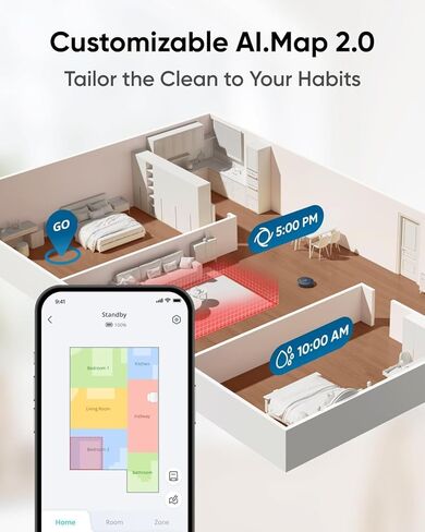 eufy X10 Pro Omni Robot Vacuum and Mop Combo، شفط 8000 باسكال، ممسحات مزدوجة مع رفع تلقائي 12 مم واكتشاف السجاد، غسيل ممسحة تلقائي، تجفيف تلقائي، تفريغ ذاتي، أبيض (متجدد مقبول) in Kuwait