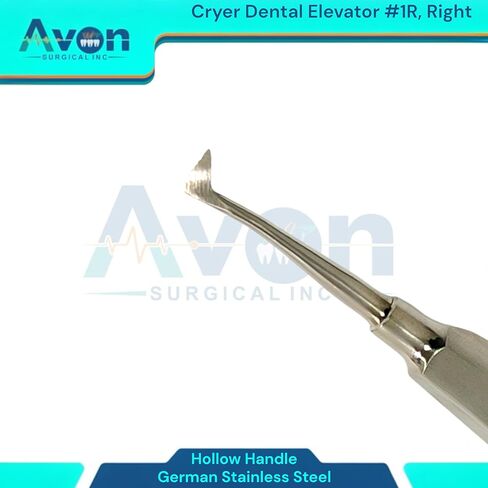 مجموعة مكونة من قطعتين من مصعد الفم للأسنان، مصعد كراير #1 لتر ومصعد كراير #1R (يسار ويمين) بأطراف ذهبية اللون - مقبض مجوف - أدوات طب الأسنان الآمنة في الأوتوكلاف - فولاذ ألماني in Kuwait