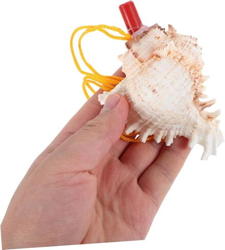 Milisten Natural Conch Shell Whistle 3.74 Inch Handmade Sea Shell Horn for Musical Performance Outdoor Activities Beach Theme Party Wedding Decor in Kuwait
