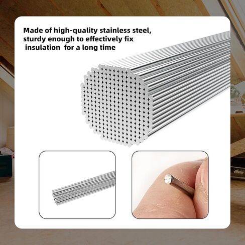 U0U 180 Pcs 16 Inch Insulation Support Wire,Metal Insulation Support Rods,Stainless Steel Metal Insulated Wire for Attic,Garage,Basement Insulation,Ceiling Insulation (180, 16Inch) in Kuwait