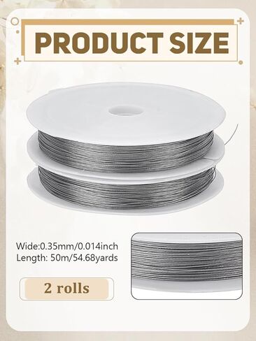 328.08 Feet 27 Gauge 0.35mm Original Color Tail Wire, Nylon-Coated Stainless Steel String Wire Round Jewelry Wrap Supplies for DIY Jewelry Making Threading Necklace Bracelet Crafts in Saudi Arabia
