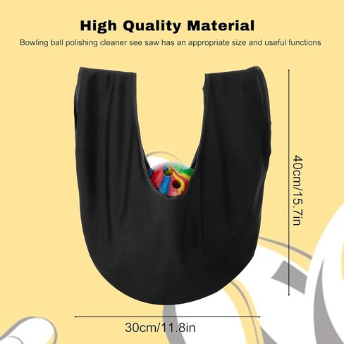 Bowling Ball Polisher Bag, Microfiber Bowling Seesaw Bag for Bowlers Washable Carrier Ball Cleaner Holder Bags Large Bowlings Shammy Seesaw, Black in Saudi Arabia