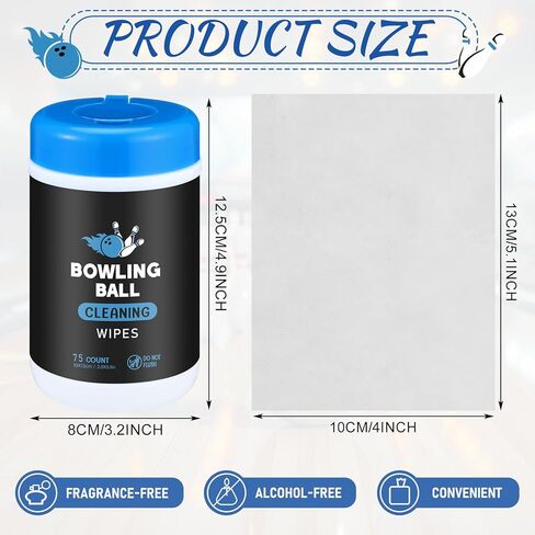 عبوتان من مناديل تنظيف كرة البولينج، كل منها 75 قطعة من ملحقات الكرة، قطعة قماش للتنظيف للزيوت والأوساخ والأوساخ والخدوش، حقيبة قابلة للإغلاق، تنظيف صحي سريع ومريح in Kuwait