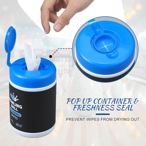 عبوتان من مناديل تنظيف كرة البولينج، كل منها 75 قطعة من ملحقات الكرة، قطعة قماش للتنظيف للزيوت والأوساخ والأوساخ والخدوش، حقيبة قابلة للإغلاق، تنظيف صحي سريع ومريح in Kuwait