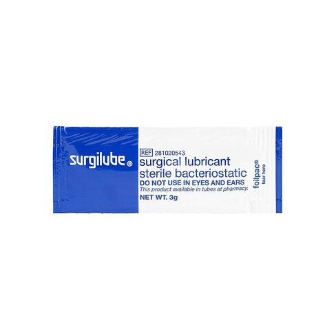 Surgilube Lubricating Jelly-FoilPac - 144 Packets/Box Packets Surgical Lubricant Sterile Bacteriostatic Jelly (3g FoilPac Box of 144 Packets),1 Box in Kuwait