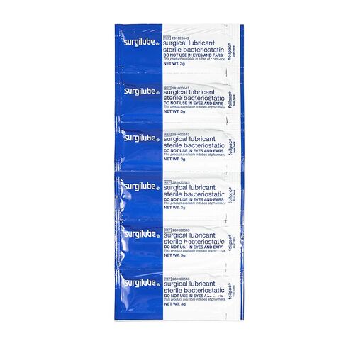 Surgilube Lubricating Jelly-FoilPac - 144 Packets/Box Packets Surgical Lubricant Sterile Bacteriostatic Jelly (3g FoilPac Box of 144 Packets),1 Box in Kuwait