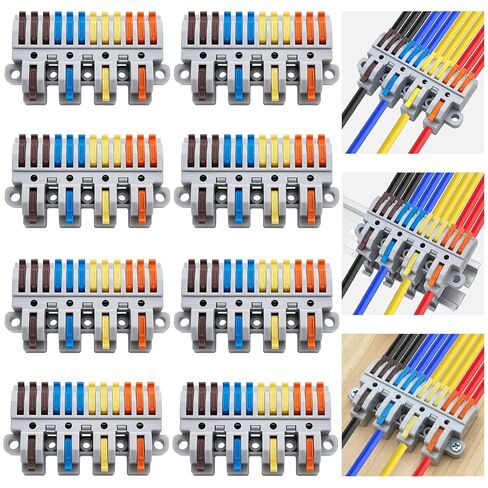 طقم كتلة طرفية للرافعة 4 في 12 مخرج، مدخل رباعي إلى اثني عشر وصلة إخراج، موصل موصل قابل للتركيب على قضيب DIN وسكة لولبية، لسلك 28-12AWG، 8 عبوات مع تركيبات in Kuwait