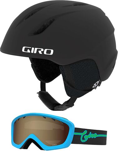 خوذة Giro Launch CP Youth للتزلج على الجليد مع نظارات مطابقة أسود/أزرق نيون XS (48.5-52 سم) in Saudi Arabia