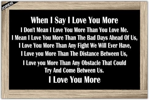 أحبك المزيد من علامة الجدار الخشبية - 11.8 بوصة × 5.9 بوصة in Kuwait