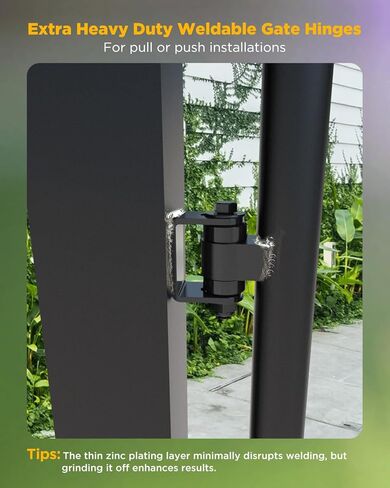 مفصلات بوابة قابلة للحام للبوابات المعدنية - لحام شديد التحمل على المفصلة بأحدث طراز محامل مختومة، مفصلات بوابة قابلة للتعديل للحام على بوابة مشاة للمركبات من الحديد أو الفولاذ الأكبر حجمًا (4 عبوات) in Kuwait