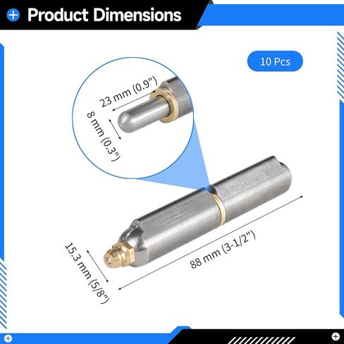 10 Pcs Weld On Hinges, 3-1/2 in, Greasable Hinge with Grease Zerk for Gates, BBQ, Trailers, Metal Welding in Kuwait