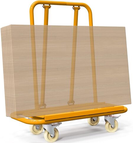 YINTATECH 3000 رطل عربة الحوائط الجافة دوللي، عربة ورق الحوائط الجافة شديدة التحمل مع 4 عجلات دوارة، لوحة دوللي للخشب الرقائقي، الألواح الصخرية، لوحات الحائط، الخشب، برتقالي in Kuwait