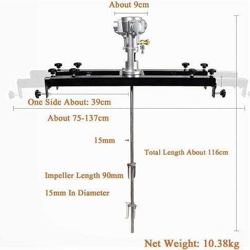 Air Agitator1000L Pneumatic Agitator Tank Mixer Machine Pneumatic Bracket Mixer Paint Stirring Machine Bracket Air Agitator Paint Mix Tool RPM: 0~2500Rpmblack in Kuwait