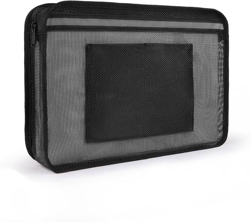 Boat Zippered Mesh Storage Bag with Reflective Strip, 3D Gusset, Self-Adhesive Boat Caddy Organizer for Tools & Tackle, UV/Saltwater Resistant in Kuwait