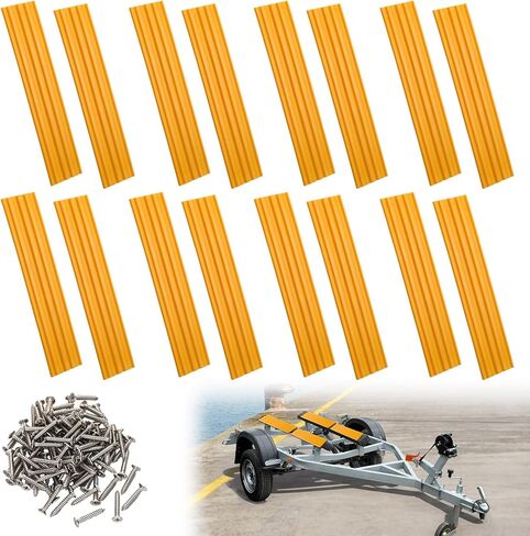 16 Pack Boat Trailer Bunk Slides 3 x 15 x 0.25 Inches Marine Heavy Duty Boat Trailer Side Bunks with Screws Smoother Bunk Slides Pads for Easier Launching Loading in Saudi Arabia