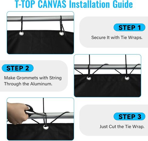 قطعة قماش بديلة على شكل حرف T لقارب وحدة التحكم المركزية، قطعة قماش مقاومة للماء على شكل حرف T، أكسفورد عالي التحمل 900D مع رباط ومنظم، أسود (82 بوصة × 58 بوصة) in Kuwait