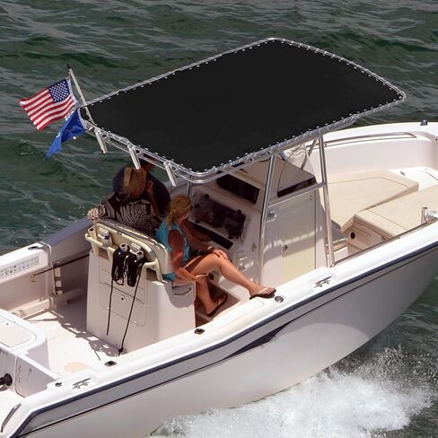 قطعة قماش بديلة على شكل حرف T لقارب وحدة التحكم المركزية، قطعة قماش مقاومة للماء على شكل حرف T، أكسفورد عالي التحمل 900D مع رباط ومنظم، أسود (82 بوصة × 58 بوصة) in Kuwait