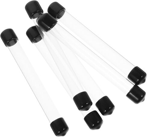 6-Piece Plastic Round Storage Tubes with Lids 122x12mm Portable Organizing Solution for Craft Supplies Makeup and Small Items in Saudi Arabia