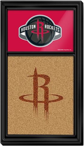 The Fan-Brand NBA Houston Rockets: شعار مزدوج - لوحة ملاحظات من الفلين - ديكور رياضي للمنزل وغرفة الألعاب وكهف المعجبين والمرآب - صناعة أمريكية in Saudi Arabia