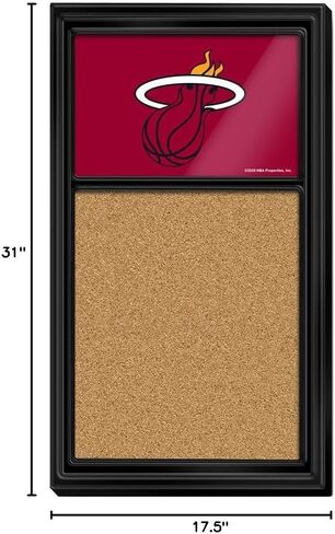 The Fan-Brand NBA Miami Heat: Cork Note Board- Sports Decor for Home, Game Room, Fan Cave & Garage - USA Made in Kuwait