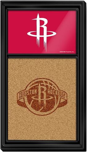 The Fan-Brand NBA Houston Rockets: Dual Logo - Cork Note Board- Sports Decor for Home, Game Room, Fan Cave & Garage - USA Made in Saudi Arabia