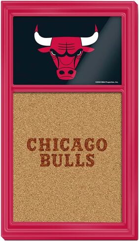 The Fan-Brand NBA Chicago Bulls: Dual Logo- Cork Note Board- Sports Decor for Home, Game Room, Fan Cave & Garage - USA Made in Saudi Arabia