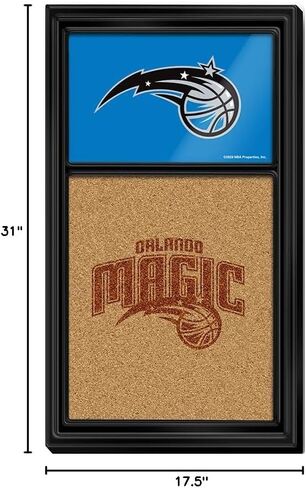 The Fan-Brand NBA Orlando Magic: Dual Logo - Cork Note Board- Sports Decor for Home, Game Room, Fan Cave & Garage - USA Made in Saudi Arabia