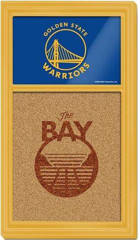 The Fan-Brand NBA Golden State Warriors: The Bay - Cork Note Board- Sports Decor for Home, Game Room, Fan Cave & Garage - USA Made in Saudi Arabia
