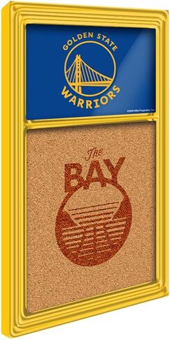 The Fan-Brand NBA Golden State Warriors: The Bay - Cork Note Board- Sports Decor for Home, Game Room, Fan Cave & Garage - USA Made in Saudi Arabia