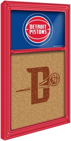 The Fan-Brand NBA Detroit Pistons: شعار مزدوج - لوحة ملاحظات من الفلين - ديكور رياضي للمنزل وغرفة الألعاب وكهف المعجبين والمرآب - صناعة أمريكية in Saudi Arabia