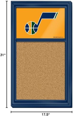 The Fan-Brand NBA Utah Jazz: لوحة ملاحظات من الفلين - ديكور رياضي للمنزل وغرفة الألعاب وكهف المعجبين والمرآب - صناعة أمريكية in Kuwait