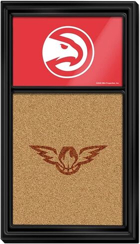 The Fan-Brand NBA Atlanta Hawks: شعار مزدوج - لوحة ملاحظات من الفلين - ديكور رياضي للمنزل وغرفة الألعاب وكهف المعجبين والمرآب - صناعة أمريكية in Saudi Arabia