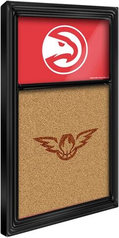 The Fan-Brand NBA Atlanta Hawks: شعار مزدوج - لوحة ملاحظات من الفلين - ديكور رياضي للمنزل وغرفة الألعاب وكهف المعجبين والمرآب - صناعة أمريكية in Saudi Arabia
