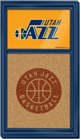 The Fan-Brand NBA Utah Jazz: Dual Logo 2 - Cork Note Board- Sports Decor for Home, Game Room, Fan Cave & Garage - USA Made in Saudi Arabia