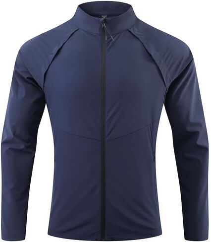 YOUTHUP Men's Lightweight Running Jacket Breathable Quick Dry Full Zip Athletic Track Jacket for Casual Workouts with Pockets in Saudi Arabia