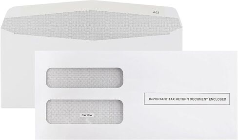 1099 NEC Tax Form Envelopes 50 Pack, Designed for Printed 1099 Forms, Gum Seal, Double-Window, Security Tinted Envelopes in Kuwait