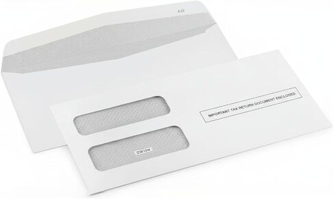 1099 NEC Tax Form Envelopes 50 Pack, Designed for Printed 1099 Forms, Gum Seal, Double-Window, Security Tinted Envelopes in Kuwait