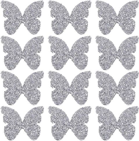 12 Pcs Rhinestone Butterfly Iron on Patches for T Shirt 2 Styles Butterfly Rhinestone Embroidery Patches Iron/Sew on Butterfly Crystal Appliques Clothing Sticker DIY Clothing Decoration in Kuwait