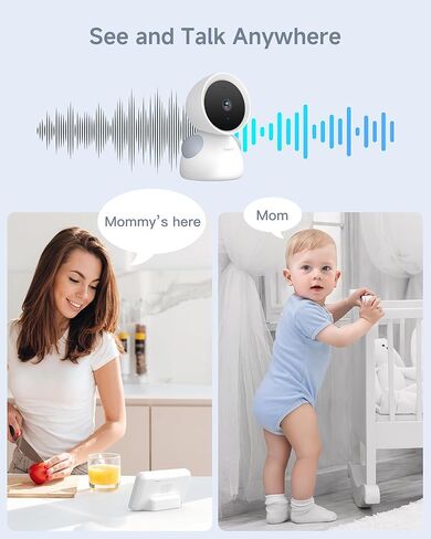 ARENTI Baby Monitor 2 Cameras, 2K Video Baby Camera with 5-Inch Upgraded Wireless Display, Super Night Vision, Lullabies, Cry & Motion Detection, Temp & Humidity Sensor, Two Way Audio in Kuwait