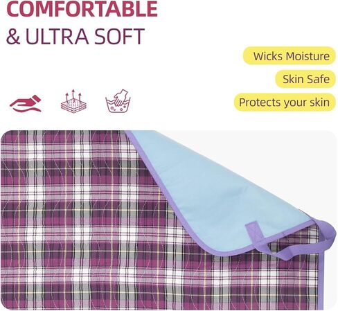 35" x 60" Waterproof Bed Pads with 8 Handles, Reusable Bed Underpads, Positioning Bed Pad for Incontinence, , Washable Pads for Adult, Elderly, Bedwet Kids, Bedridden in Saudi Arabia