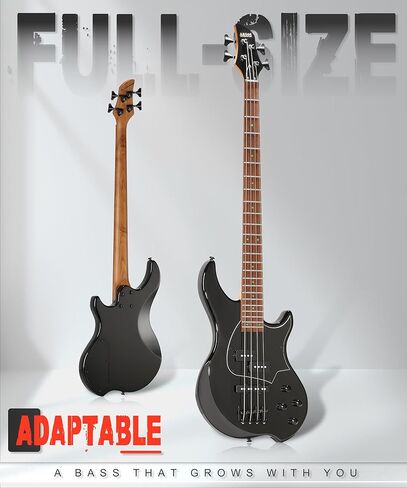AKLOT Multi-Style Electric Bass Guitar: Precision & Jazz Dual Pickup, Roasted Maple Neck, 4-String Full Size Bass with Lesson Book, Gig Bag for Rock Pop Funk Slap, 2-Year Warranty (Helix PJ4-BK) in Kuwait