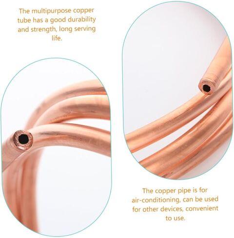 NUOBESTY 2pcs 2m Soft Copper Tubing Coil 4mm X 0.5mm Refrigeration Air Conditioner Copper Tube for Hvac and Freezer Applications in Saudi Arabia