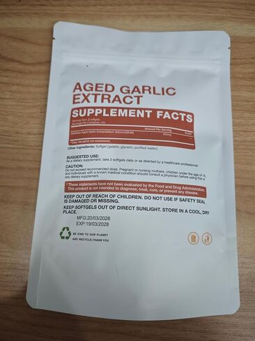 مستخلص الثوم المعتق - مكملات الثوم عديمة الرائحة لدعم القلب والمناعة - كبسولات مستخلص الثوم الطبيعي، غير معدلة وراثيًا، خالية من الغلوتين، 300 كبسولة هلامية in Kuwait