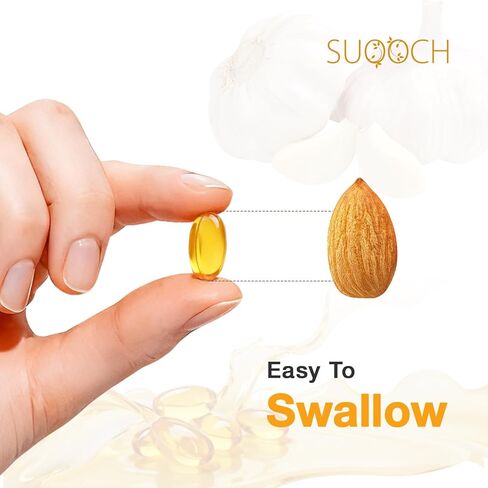 مستخلص الثوم المسن - 300 عدد 10000 مجم من مكملات الثوم المسنة للصحة اليومية وروتين صحة القلب والأوعية الدموية، غير معدلة وراثيًا، كبسولات هلامية طبيعية بالكامل، عافية مضادة للسموم النقية in Kuwait